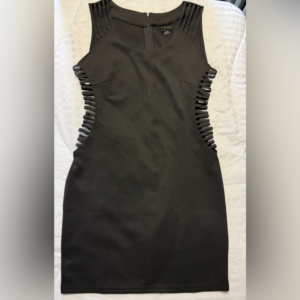 BLVD Black Backless Dress with Cutout Sides